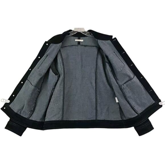 Luxe Moda ~Woman Size XL~ Black Denim Beaded Jacket Cotton Blend. - Picture 9 of 9